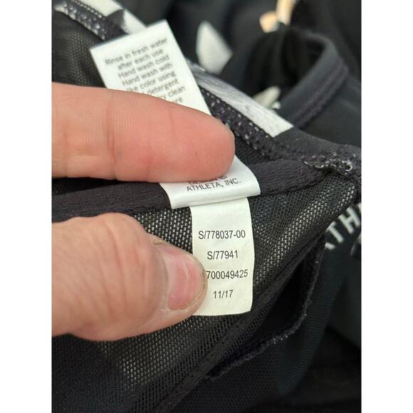 Athleta Women's Black White Floral Print Swim Bikini Top & Bottom Size Large - Picture 6 of 9